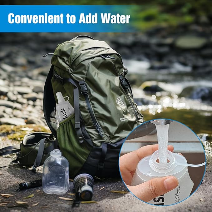 250ML Soft Flask, Running Water Bottle Foldable TPU Hydration Flask for Running Hydration Pack Cycling Hiking Marathon, Clear