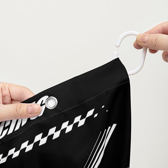 AILONEN Boys Racing Car Shower Curtain,Extreme Sports Car Bath Curtain for Kids Teen,Cool Speed Car Racer Waterproof Black Curtain for Bathroom Decor, 48" W x 72" H