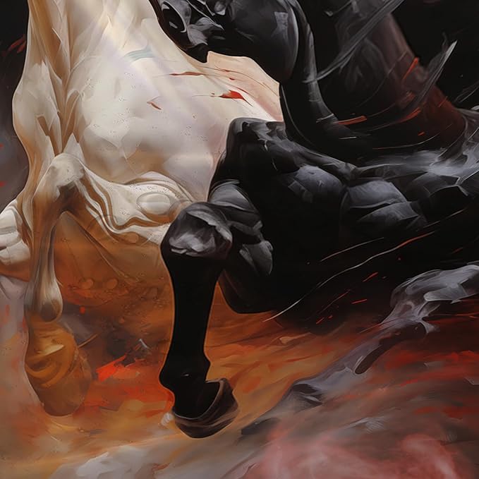 AILONEN 3D Horse Shower Curtain,Black White Galloping Horses Waterproof Fabric Shower Curtains for Bathroom,Farmhouse Animals Bath Curtain Set with Hooks, 48" W*72" H