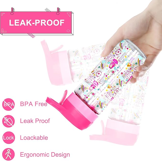 Kids Water Bottle with Spray Mist, 420ml Portable Kids Spray Drinking Bottle for Boys Girls School Cool Down and Hydrate