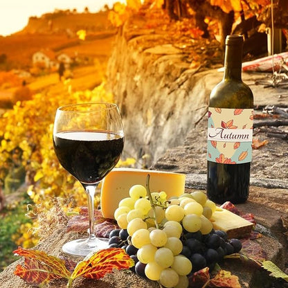 24 Pieces Thanksgiving Wine Bottle LaHNls Stickers Thanksgiving Party Wine Bottle Decorations Self-Adhesive Wine Bottle Stickers for Thanksgiving Party Wine Champagne Decor Supplies 4X5IN