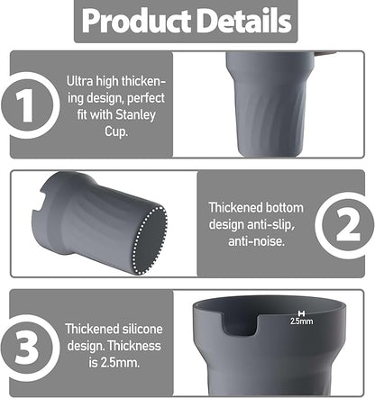 40oz Cup Accessories, Silicone Boot for 40oz Tumbler, Bottom Protector Cup Boot, Water Bottle Holder（Silicone Grey）