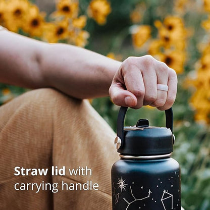 Animal Rescue Water Bottle with Straw Lid | 32 oz Engraved Stainless Steel Insulated with Strap | Best Friends, Pets, and Animals Themed