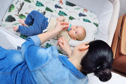 4 Pack N Play Sheets Woodland Forest Animals Wood Neutral Unisex Fitted Baby N Play Sheets Fitted for Standard Pack and Plays and Mini Cribs Set for Baby Boys or Girls