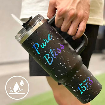 6 Pcs Letters Stickers for Stanley Cup - Colorful Waterproof Self-Adhesive Alphabet Sticker, Vinyl Shiny Tumbler Decorate for Water Bottle Desk Laptop Classroom Adults Kids Gifts