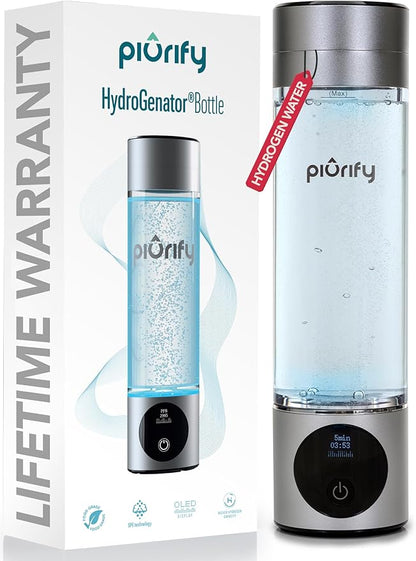 9.5 Oz Hydrogen Water Bottle Generator - Easy to use Portable Water Tumbler with advanced SPE/PEM Technology - Purification Vent - 3000ppb Pure Hydrogen