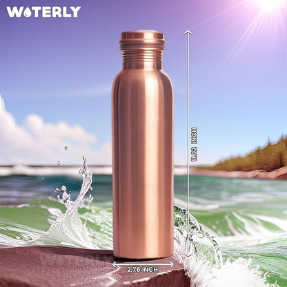 Pure Copper Water Bottle 34 oz Leak Proof Design | 100% insulated copper | Copper healing water benefits for Drinking ,Traveling, gifts , Gym& Office | (1000 ml)