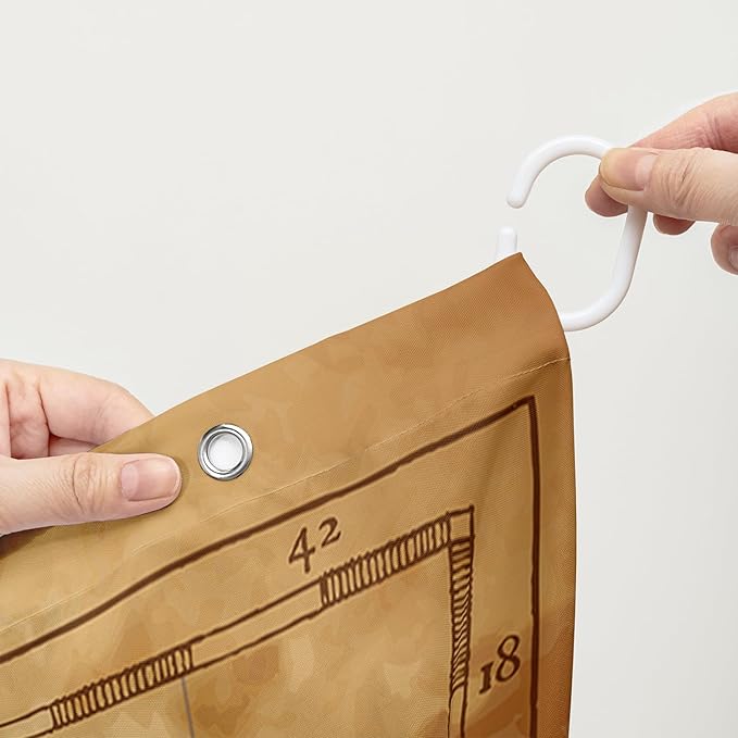 AILONEN Pirate Skull Shower Curtain for Bathroom,Vintage Ocean Nautical Bath Curtain Decoration,Pirate Captain Old Map Print Waterproof Shower Curtain with 12 Plastic Hooks, 72" W*84" H