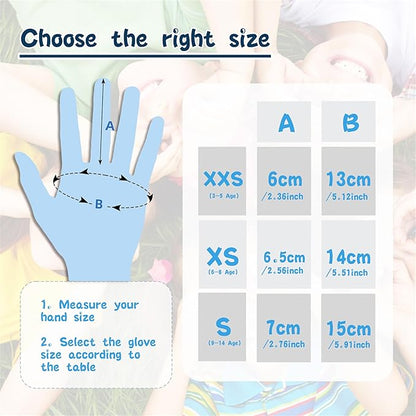 Schwer 2 Pairs MINI-KIDDO Kids Gardening Gloves MN1917, ANSI A6 Cut Resistant Kids Work Gloves, Kids Fishing Gloves, Food Grade Kids Gloves for Gardening, Wood Carving, Kitchen (XXS, 3–5 Years)