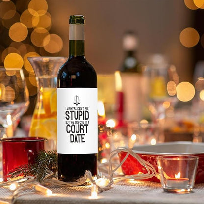 24 Pcs Lawyer Gifts Wine Labels Lawyer Graduation Wine Labels for Bottles Lawyer Appreciation Gifts Wine Bottle Stickers Gifts for Judge Paralegal Prosecutor