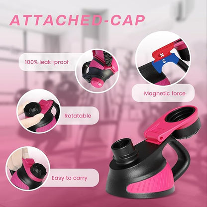 Insulated Half Gallon Water Bottle 64oz with Magnetic Lid,Stainless Steel Double-Wall Vacuum Leak Proof Sports Insulated Jug with Paracord Handle, Keep Water Hot & Cold for Outdoor,Gym