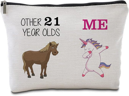 21st Birthday Gifts for Her Travel Makeup Bag Funny Unicorn Gift Bag Other 21 Year Old Me Unicorn Best 21st Birthday Gift Ideas 21 Year Old Birthday Gifts for Her