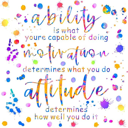 Inspirational Quotes Wall Decal Colorful Inspirational Wall Stickers Vinyl Motivational Phrases Stickers Removable Peel and Stick Wall Stickers for Nursery Classroom Kids Room Decor