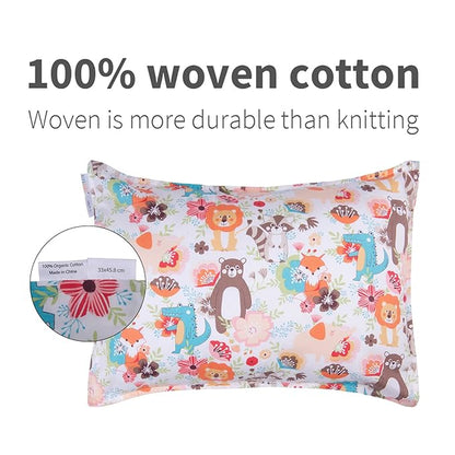 ALVABABY Toddler Pillowcases-Cotton Pillow Cover Fits 13 x 18 or 12x 16 Kids Bedding Pillow 2 Pack Envelope Pillow Covers for Babies Kids Children Boys Girls Sleeping and Travel 2TPW24