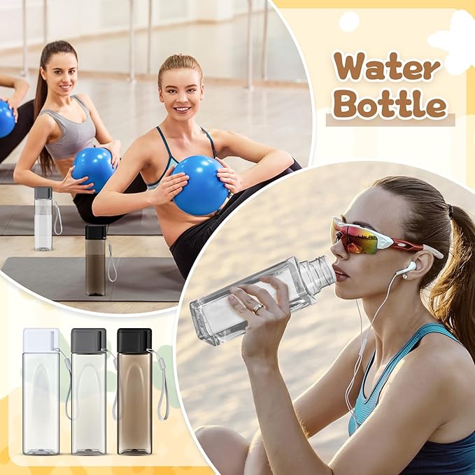 Mifoci 30 Pcs Water Bottle Bulk 17 oz Plastic Sports Water Bottles for Adults Reusable Leak Proof Portable Drink Bottles Large for Travel Camping Fitness Office(Stylish Color)