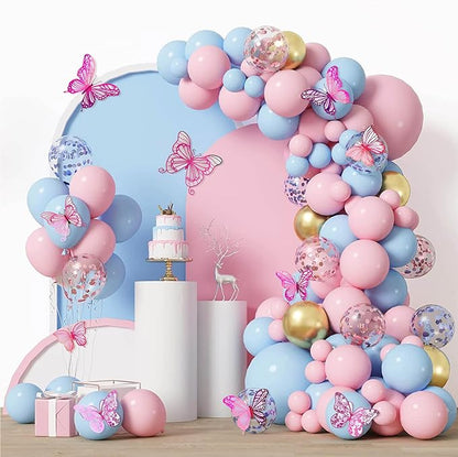 3D Butterfly Wall Decor 3 Sizes 4 Styles, Kurilai 48Pcs Butterfly Decorations Party Birthday Cake Decoration, Removable Wall Stickers for Kids Nursery Wedding Bedroom Room Decor (Pink)