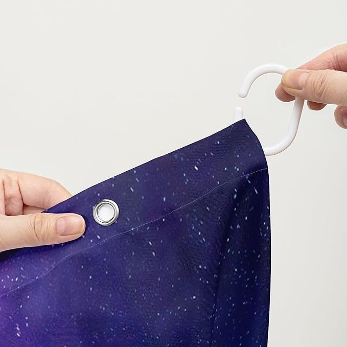 AILONEN Catrtoon Dolphin Shower Curtain Bathroom 36" W*72" H Blue Starry Sky Sea Water Cloth Fabric Bathroom for Kids Girls,Jumping Dolphin with Moon Shower Curtain Set