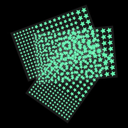 MECCANIXITY Glow in The Dark Star Decals Decor Green Wall Stickers for Ceiling Bedroom Bedding Room 6 Set