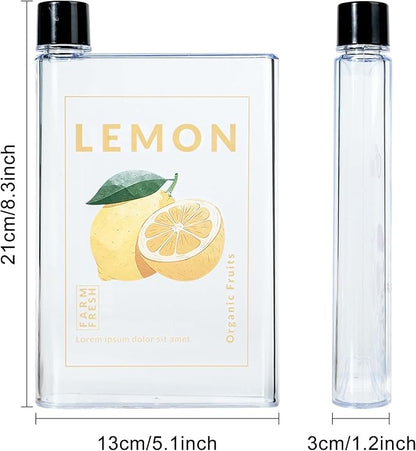 Flat Water Bottle For Travel,14oz Slim Water Bottle,Transparent Slim Water Bottle 420ml-BPA Free&Portable-Square Water Bottle Flat for Sports,Fitness,Camping,Hiking