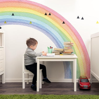 Waterproof Removable Vinyl Huge Rainbow Wall Decal Sticker for Nursery Kidsroom School Classroom Livingroom Bedroom Bathroom Decorations Art Kids Graduation Boho Cute Decals