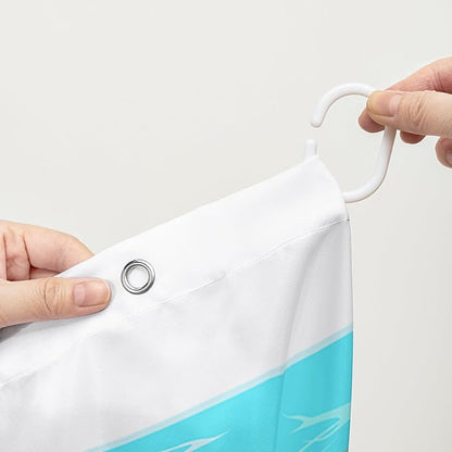 AILONEN Funny Cat Shower Curtain for Bathroom, Ocean Animal Print Shower Curtain, 48" W*72" H Waterproof Polyester Cat Lover Shower Curtain Decor Bathroom with Grommets and Hooks