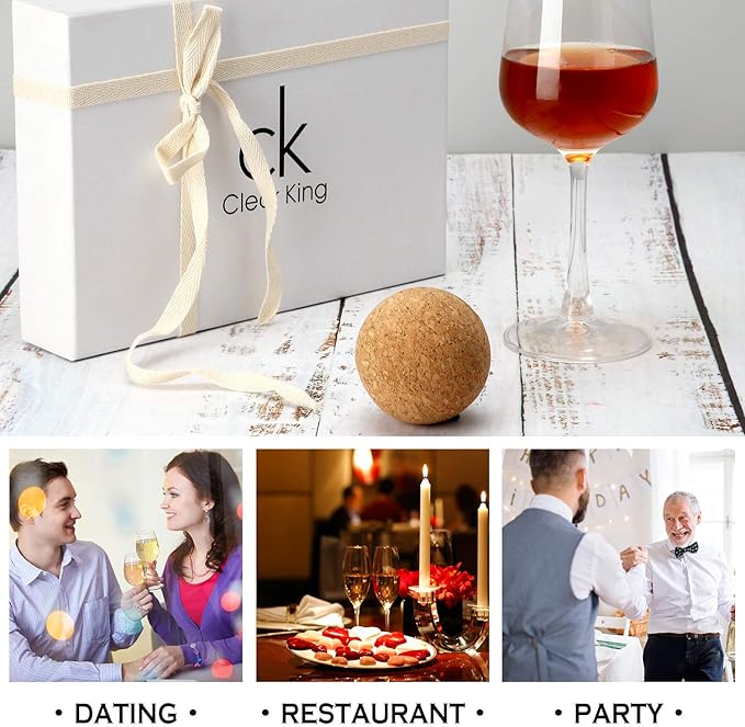 2 Pieces Wine Cork Ball Wooden Cork Ball Stopper for Wine Decanter Carafe Bottle Replacement (2.4 Inch/ 6.1 cm)