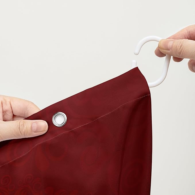 AILONEN Red and Gold Shower Curtain,Red Rose Hearts Printed Bath Curtain,Romantic Luxury Rose Flower Waterproof Curtain for Bathroom Decor 60" W x 72" H