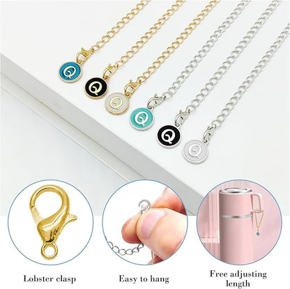 6PCS Letter Charm Accessories for Stanley Cup, Name ID Letter Handle Charm for Stanley Handle Identification Letter Pendant Handle Decoration for Stanley Tumbler Charms (Letter Q)