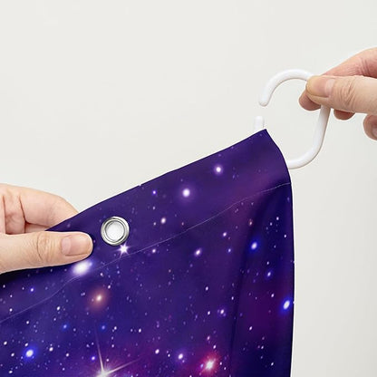 AILONEN Butterfly Shower Curtain Bathroom 72" W*96" H Sparkly Purple Butterfly and Rose Curtain Cloth Fabric Bathroom for Girls Kids,Deep Purple Shower Curtain Set