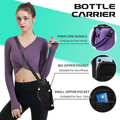 40oz Vacuum Stainless-Steel Water Bottles with Straw & Spout Lids, Leakproof Sports Metal Water Bottle Keeps Ice Cold-48Hrs Hot-24Hrs, Wide-mouth Water Bottle for Outdoor Fitness Camping Running