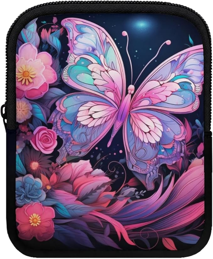 Butterfly Gym Cup Pouch Water Bottle Pouch Bag for Stanley Quencher Adventure, 30oz 40oz Tumbler IceFlow Storage Pocket with Strap