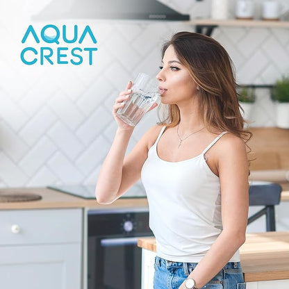 AQUA CREST NSF/ANSI 42,53&372 Certified Multiple-Stage Replacement Water Filters, Replacement for Pitcher Filters and Dispenser Filters, Reduce TDS, PFOA/PFOS, Chlorine, 2 Packs