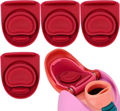 4Pcs Replacement Stopper for Owala Free Sip 24oz 32oz, Water Bottle Cap Mouth Seal Gaskets, Silicone Owala Replacement Lid Stopper, Owala Water Bottle 19oz 40oz Accessories,Burgundy