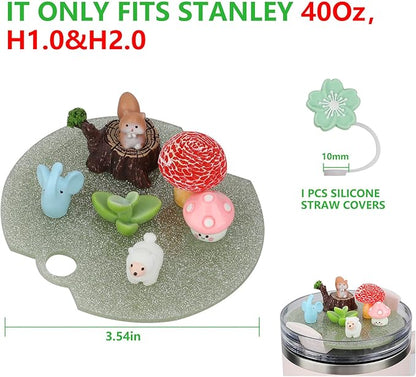 ADAH Charms Compatible with Stanley Cup Accessories,Charms for Stanley Cups H1.0&H2.0 Accessories 40oz with Silicone Straw Cover (F)