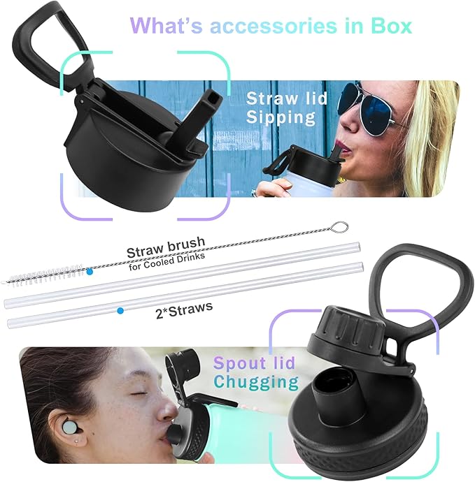 32 OZ Water Bottle, Sports Water Bottle with Straw Lid, Vacuum-Insulated Stainless-Steel, Keep Water Cold/Hot, Double-walled Thermos Metal Water Bottle (Pink, 32 OZ)