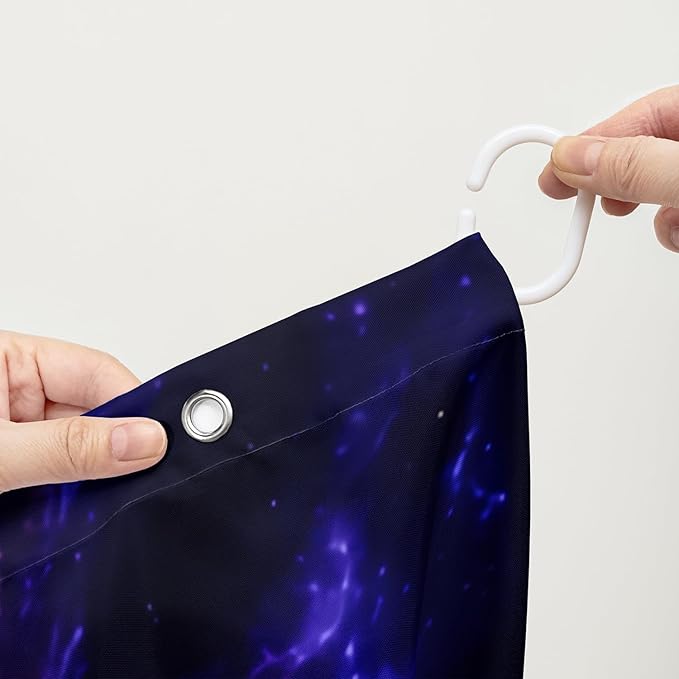 AILONEN Sugar Skull Shower Curtain for Bathroom,Romantic Rose Flower Skull Bath Curtain Decoration,Colorful Skeleton Print Waterproof Purple Curtain with 12 Plastic Hooks, 48" W*72" H