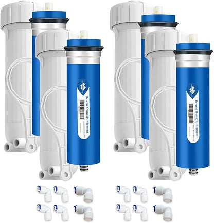 400 GPD RO Membrane with Housing Set, Reverse Osmosis Membrane and 1812/2012 Housing for Maple Syrup DIY and Aquarium Water Systems (4 Pack)