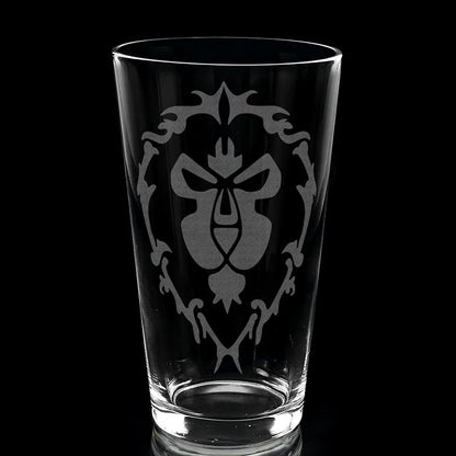 ALLIANCE WARCRAFT Engraved Pint Glass | Inspired by Warcraft | Great Gamer Gift Idea!