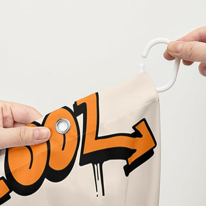 AILONEN Hip-Hop Skull Shower Curtains,Graffiti Music Bath Curtains,Printed Rock Curtains,Polyester Waterproof with 12 Hooks for Bathroom 48" W*72" H