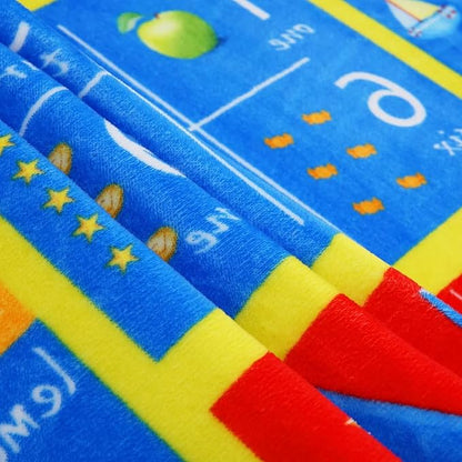 Baby Play Mat Kids Rug for Playroom, ABC Alphabet Numbers and Shapes Educational Learning Mat for Classroom, Soft Game Play Area Rug Carpet for Toddler Boys Girls Childern Nursery Room, 5x7 Ft