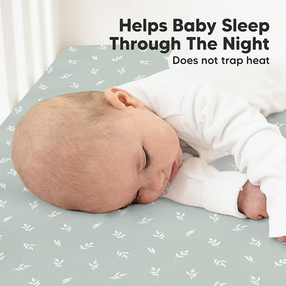 2-Pack Organic Crib Sheets for Boys, Girls - Jersey Fitted Crib Sheet, Baby Crib Sheets Neutral, Crib Mattress Sheet, Cotton Crib Sheets, Breathable Crib Sheet, Baby Mattress Sheets (Prairie)