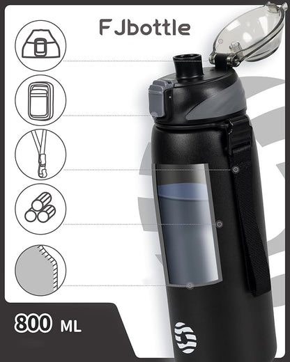 Insulated Water Bottle,27 oz Stainless Steel Wide Mouth Sports Water Bottle Double Wall Vacuum Leak Proof BPA Free Drinks Flask Keep Hot Or Cold Thermo Mug For university,Outdoor,Travel,Gym