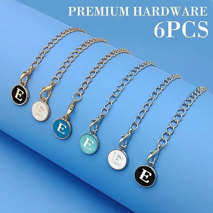 6PCS Letter Charm Accessories for Stanley Cup, Name ID Letter Handle Charm for Stanley Handle Identification Letter Pendant Handle Decoration for Stanley Tumbler Charms (Letter E)