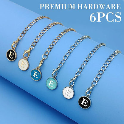 6PCS Letter Charm Accessories for Stanley Cup, Name ID Letter Handle Charm for Stanley Handle Identification Letter Pendant Handle Decoration for Stanley Tumbler Charms (Letter E)