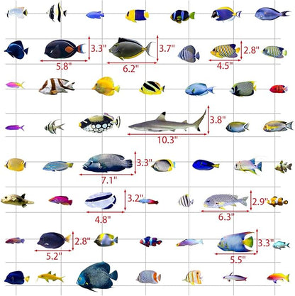 Undersea Fish Wall Decals for Kids Bedroom DIY Ocean Fish Wall Stickers for Bathroom Peel & Stick Removable Wall Decals for Kids Room Playroom Baby Nursery Furniture Decoration
