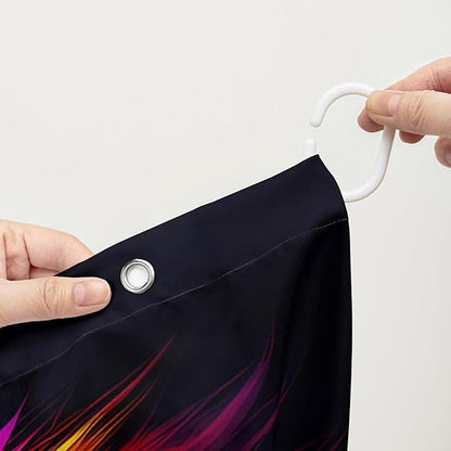 AILONEN Colorful Lion Shower Curtain for Kids Boys Teens,Rose Flower Graffiti Lion Bath Curtain for Bathroom Decor,Romantic Polyester Waterproof with 12 Plastic Hooks 36" W*72" H