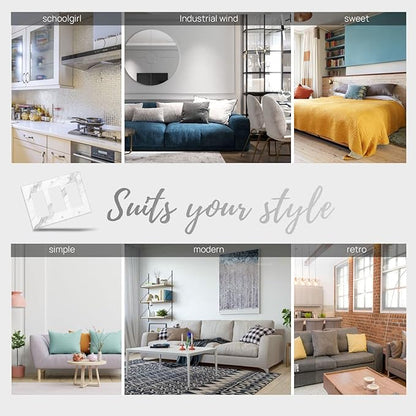 Marble Grey Wall Plate Decorative Light Switch Cover 3-Gang Triple Rocker Faceplate for Bathroom Farmhouse Bedroom Kitchen White