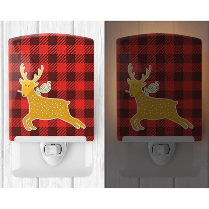 Caroline's Treasures BB6773CNL Deer Ceramic Night Light Compact, UL-Certified, Ideal for Bedroom, Bathroom, Nursery, Hallway, Kitchen, 6x4x3, Multicolor