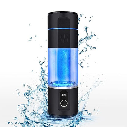 Hydrogen Rich Water Bottle, Portable Rechargeable Rich Hydrogen Water Generator Bottle Pure H2 Water Bottle, Hydrogen Contents Up to 5000 ppb, zbfc2BLACK
