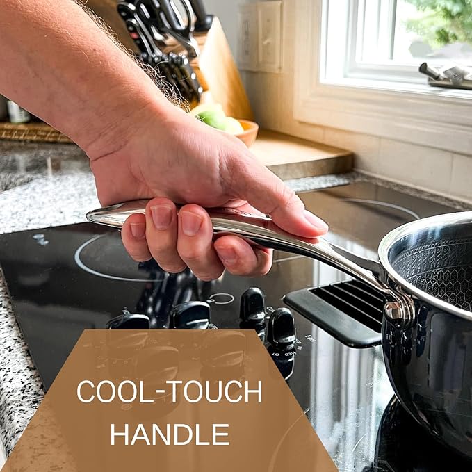 3.0 Quart Hexagon Surface Hybrid Stainless Steel Saucepan with Lid
